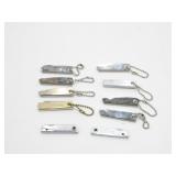 Collection of 10 Vintage Keychain Knives with