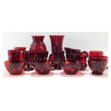 ** Mixed Group of Ruby Glass