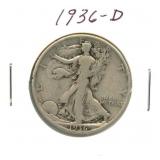 1936-D Walking Liberty Silver Half Dollar