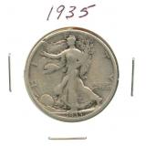 1935 Walking Liberty Silver Half Dollar