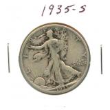 1935-S Walking Liberty Silver Half Dollar