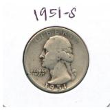 1951-S Washington Silver Quarter