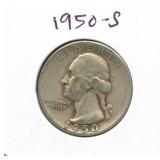 1950-S Washington Silver Quarter