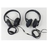 2 Headphones w/ Volume Control and Microphone