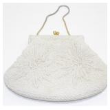 Vintage Beaded White Purse - Great Shape