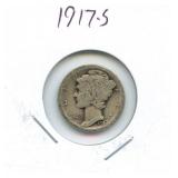 1917-S Mercury Silver Dime