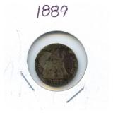 1889 Seated Liberty Silver Dime