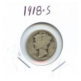 1918-S Mercury Silver Dime