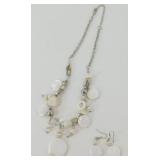 Pearl / Shell? Necklace and Earring Set