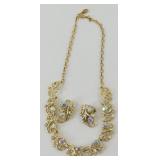 Vintage Coro Gold-Tone Rhinestone Necklace and