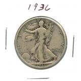 1936 Walking Liberty Silver Half Dollar