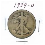 1934-D Walking Liberty Silver Half Dollar