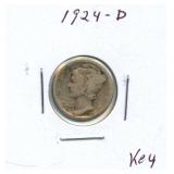 1924-D Mercury Silver Dime