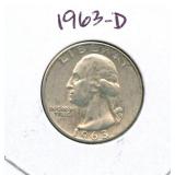 1963-D Washington Silver Quarter