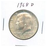 1968-D Kennedy Silver Half Dollar - 40 % Silver