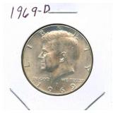 1969-D Kennedy Silver Half Dollar - 40 % Silver