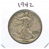 1942 Walking Liberty Silver Half Dollar