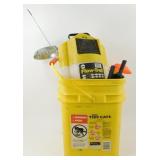 * Ice Fishing Lot - Rods, Scimmers, Minnow Pail,