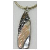 Vintage Sterling Silver Abalone MOP Pendant
