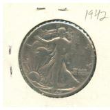 1942 Walking Liberty Silver Half Dollar