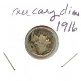 1916 Mercury Silver Dime