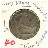 1951 Franklin Silver Half Dollar