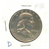 1958-D Franklin Silver Half Dollar