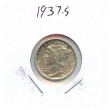 1937-S Mercury Silver Dime