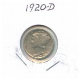 1920-D Mercury Silver Dime
