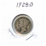 1928-D Mercury Silver Dime