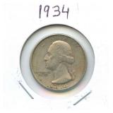 1934 Washington Silver Quarter