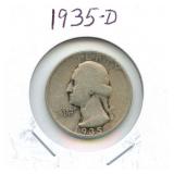 1935-D Washington Silver Quarter