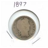 1897 Barber Silver Quarter