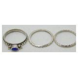 3 Sterling Silver Stackable Rings - Size 6
