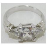 Sterling Silver 3 Stone Ring - Size 7