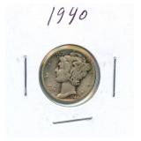1940 Mercury Silver Dime