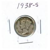 1938-S Mercury Silver Dime