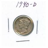 1940-D Mercury Silver Dime