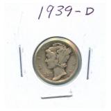 1939-D Mercury Silver Dime