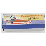 Felix the Cat Wind-Up Tin Speedboat in Original