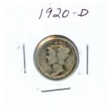 1920-D Mercury Silver Dime