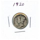 1920 Mercury Silver Dime