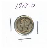 1918-D Mercury Silver Dime