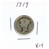 1919 Mercury Silver Dime
