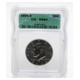 2004-D 50C Kennedy Half Dollar ICG MS64