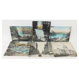 6 Vintage Large Post Cards (6-7/8" x 5-1/4") -