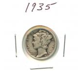 1935 Mercury Silver Dime