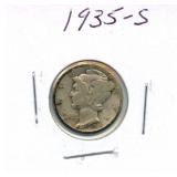 1935-S Mercury Silver Dime