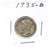 1935-D Mercury Silver Dime