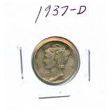 1937-D Mercury Silver Dime